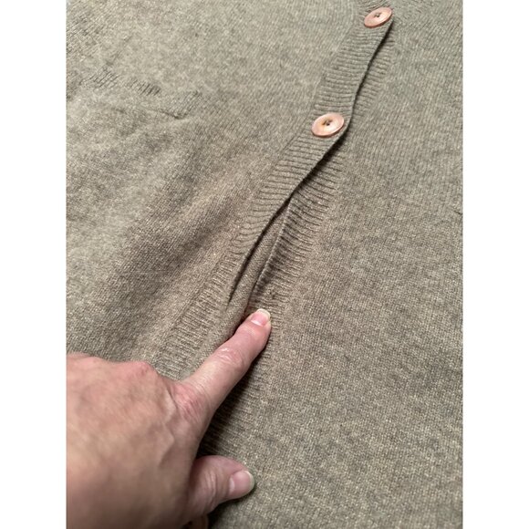 Icône G Tan 100% Wool Button-Up Cardigan Sweater READ - Picture 3 of 7